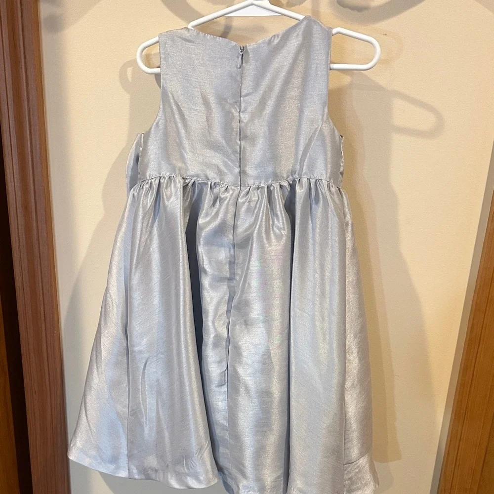 Gymboree Shimmering Silver Formal Dress with Bow